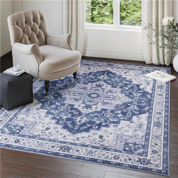 Washable Rug - Anti Slip 8x10 Area Rug, Machine Washable Area Rugs